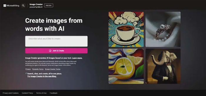 ساخت عکس با هوش مصنوعی : بینگ ایمیج کریتور