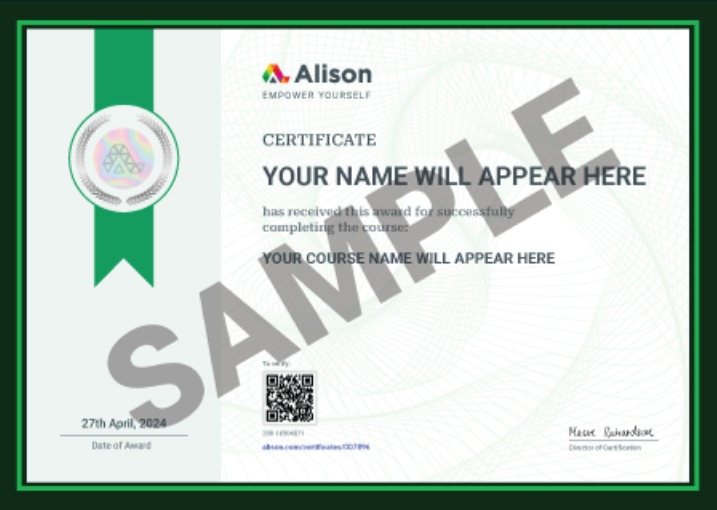 سرتیفیکیت آلیسون